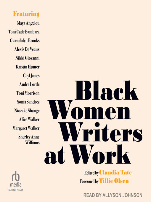 Cover image for Black Women Writers at Work